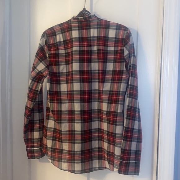 NWT Jcrew Factory cotton lightweight ruffle tartan plaid button-down, MEDIUM! - Picture 8 of 8